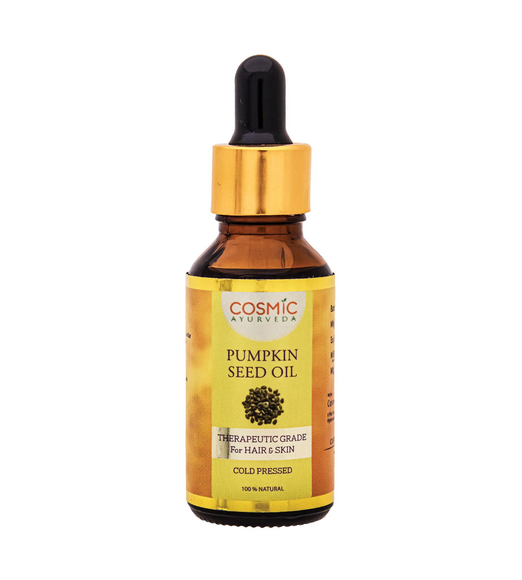 Cold Pressed Pumpkin Seed Oil - Skin Care Regime & Hair Growth - Cosmic  Ayurveda